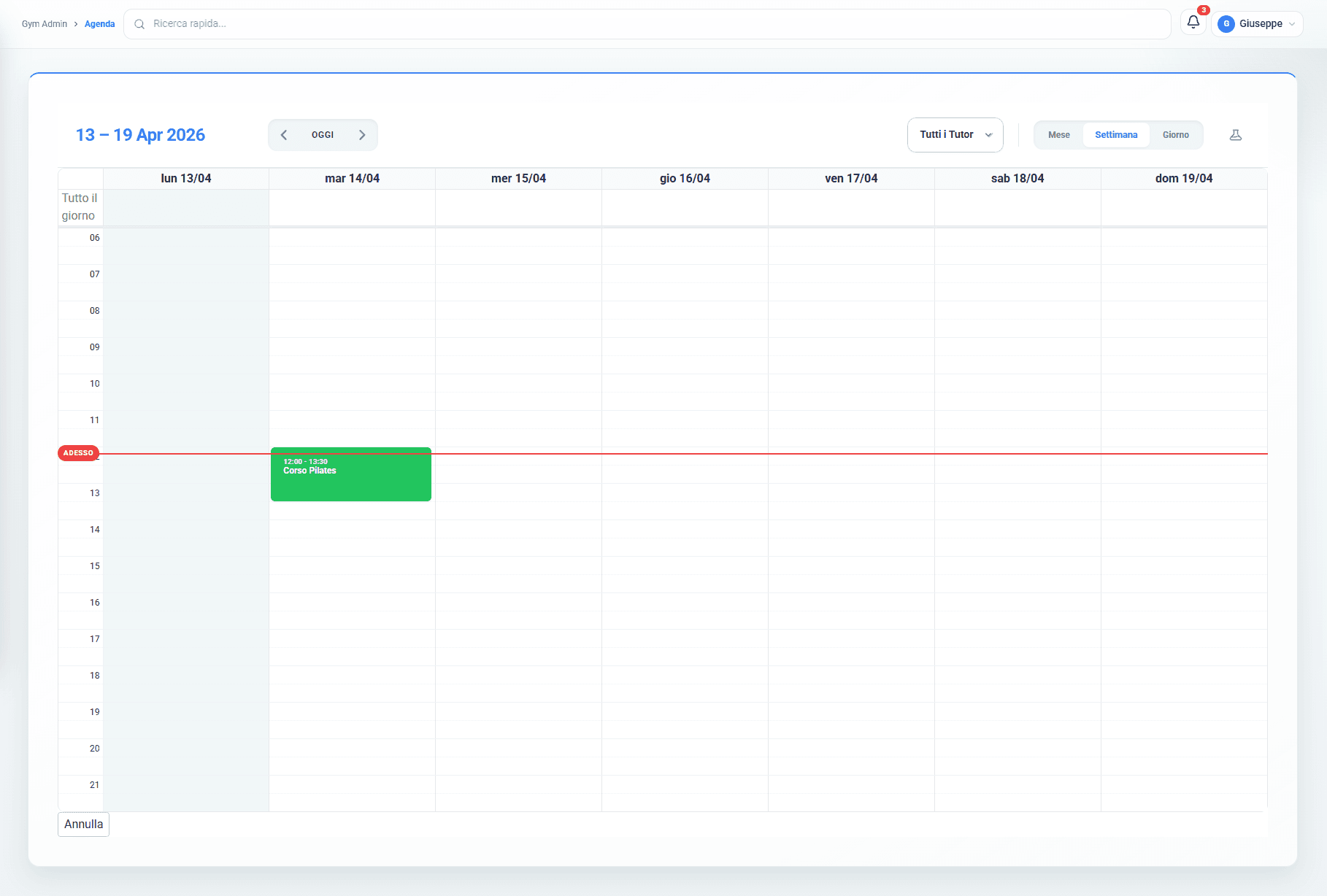 Agenda corsi Gymnest
