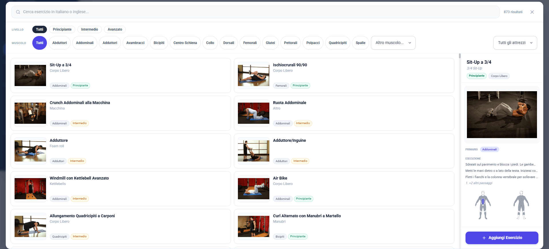 Libreria esercizi Gymnest